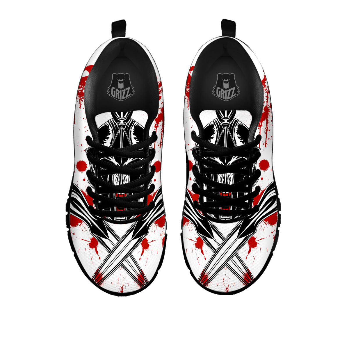 Warrior Bloody Spartan Print Black Sneaker-grizzshop