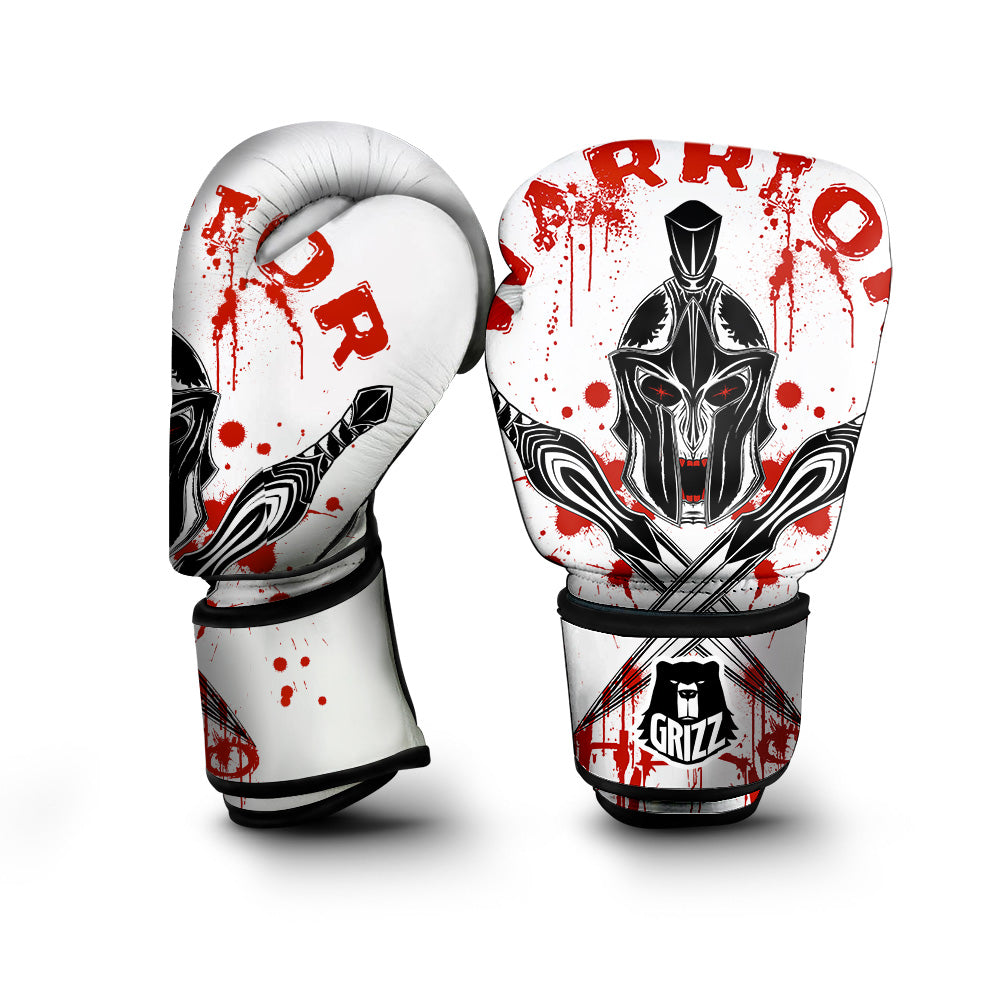 Warrior Bloody Spartan Print Boxing Gloves-grizzshop