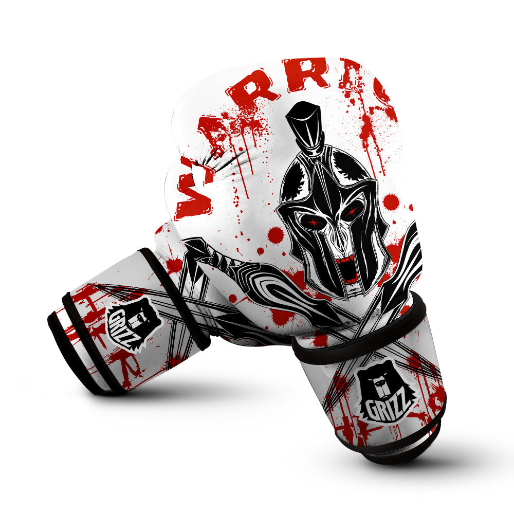 Warrior Bloody Spartan Print Boxing Gloves-grizzshop