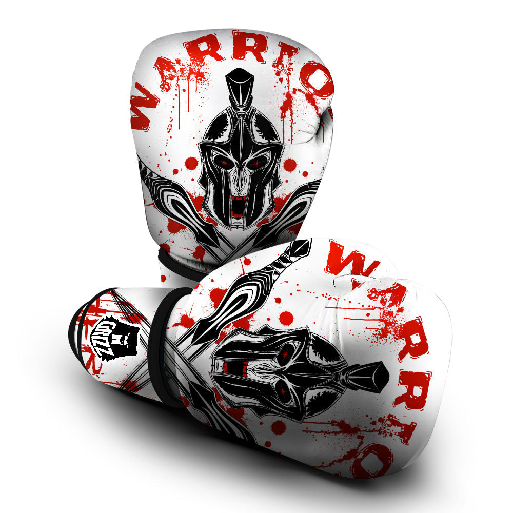 Warrior Bloody Spartan Print Boxing Gloves-grizzshop