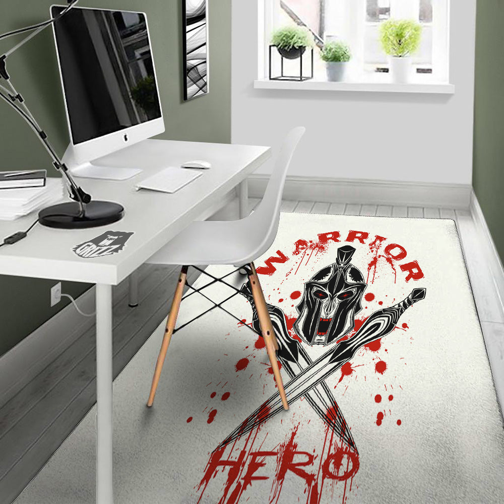 Warrior Bloody Spartan Print Floor Mat-grizzshop