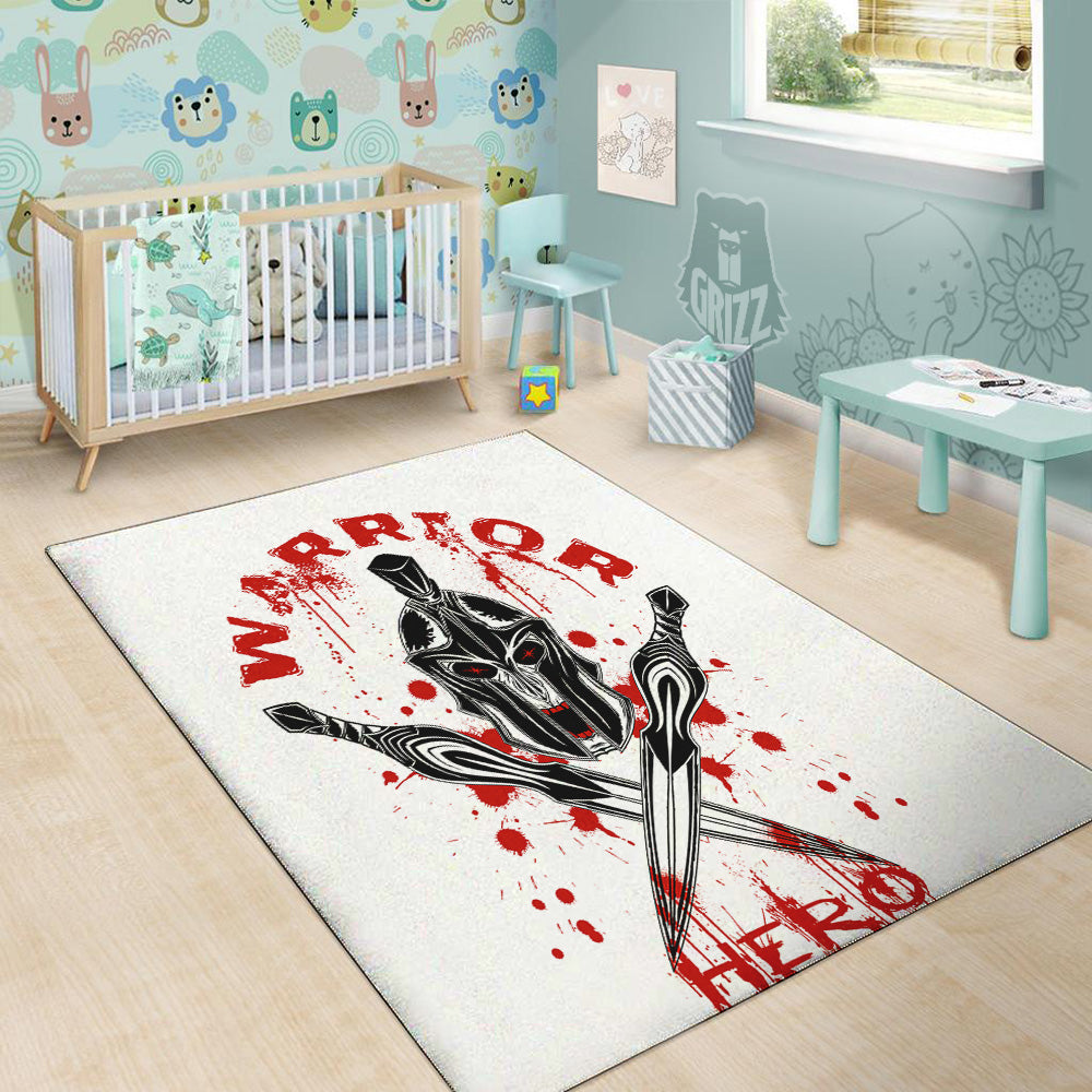 Warrior Bloody Spartan Print Floor Mat-grizzshop