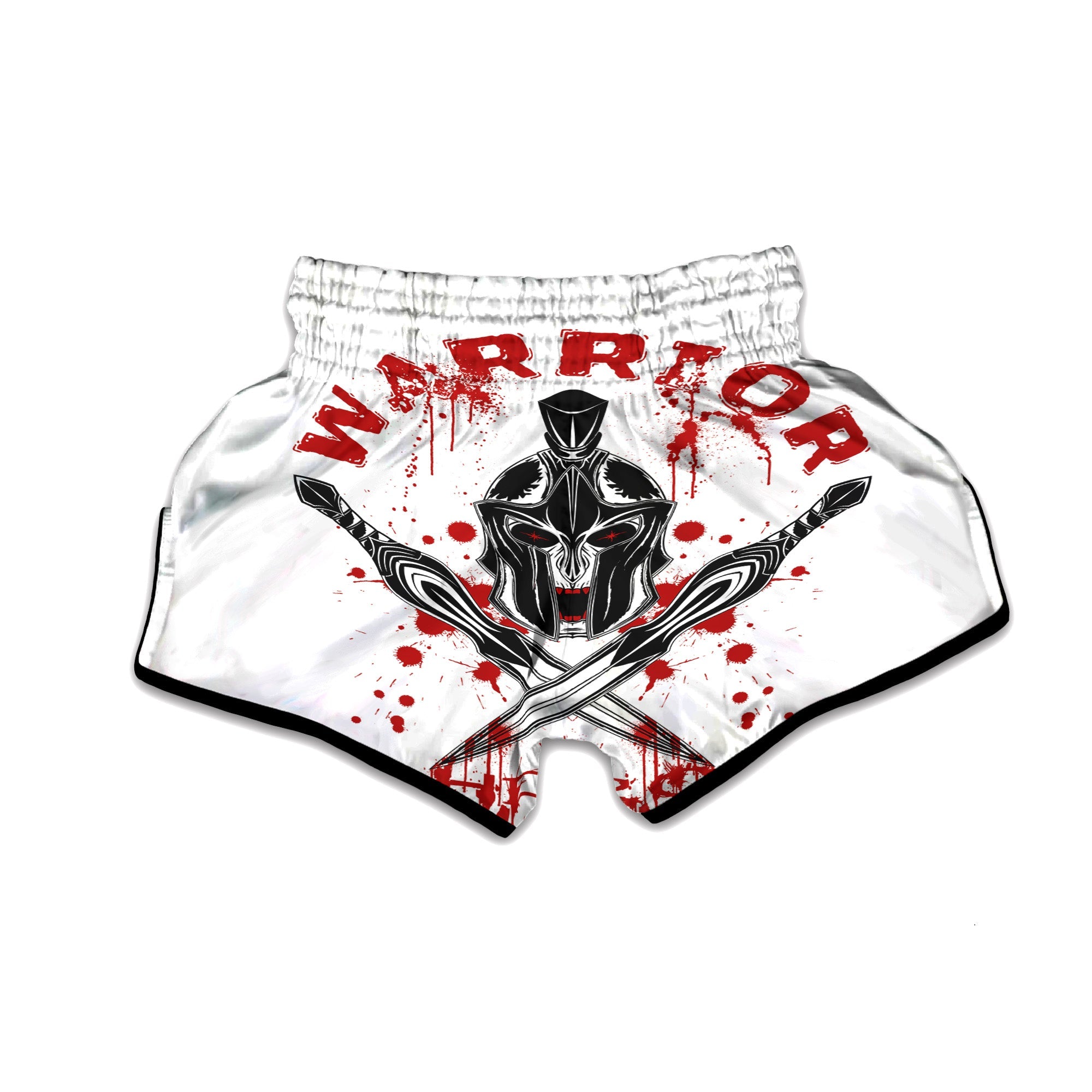 Warrior Bloody Spartan Print Muay Thai Boxing Shorts-grizzshop