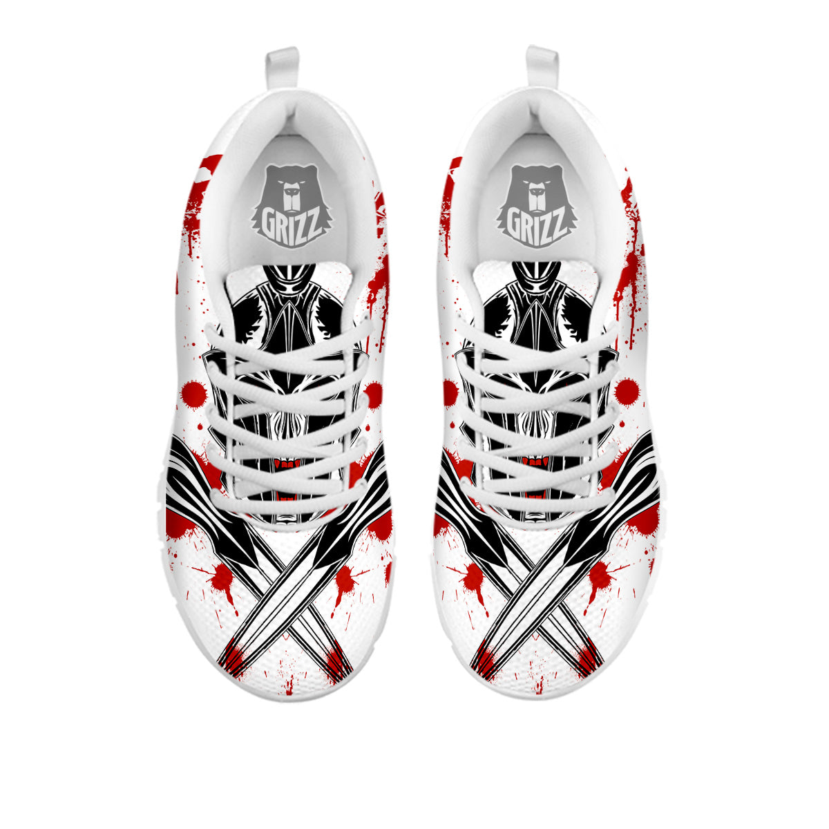 Warrior Bloody Spartan Print White Sneaker-grizzshop