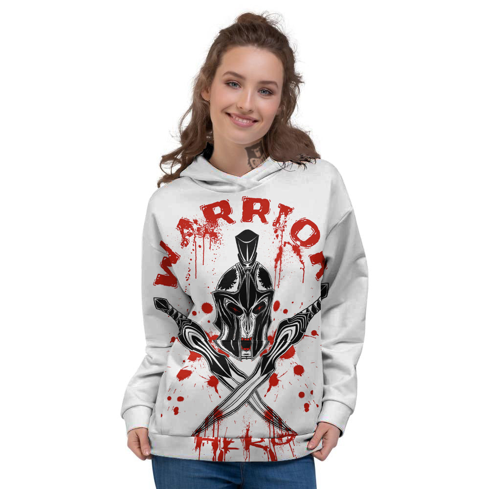 Warrior Bloody Spartan Print Women's Hoodie-grizzshop