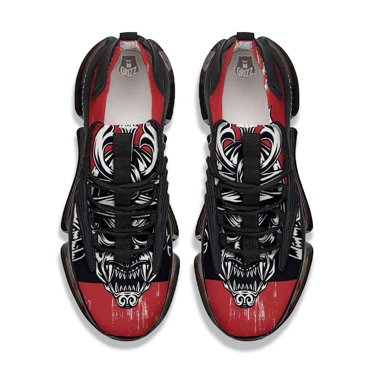 Warrior Japanese Samurai Print Black Gym Shoes-grizzshop