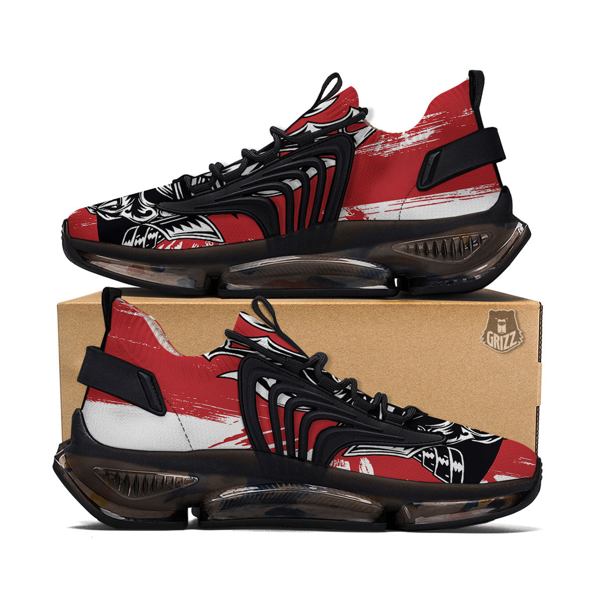 Warrior Japanese Samurai Print Black Gym Shoes-grizzshop