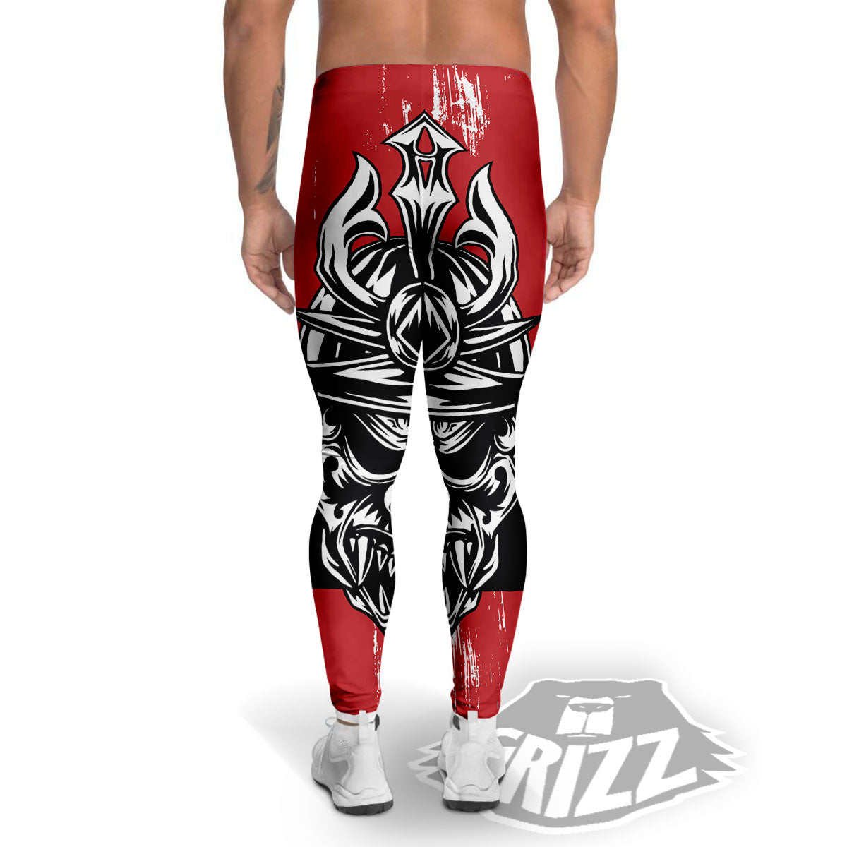 Warrior Japanese Samurai Print Men's Leggings-grizzshop