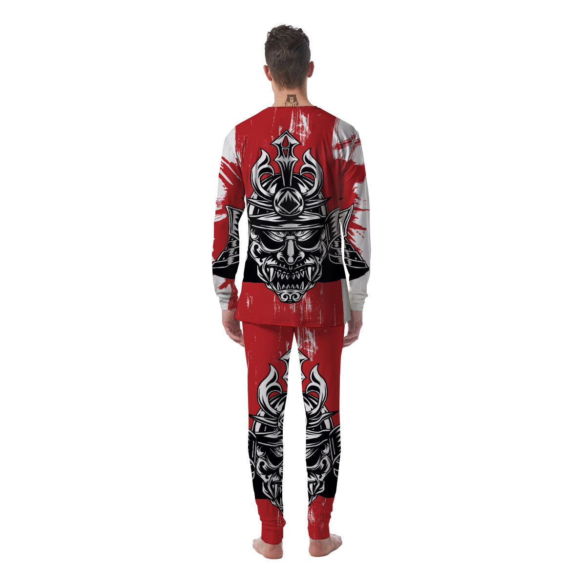 Warrior Japanese Samurai Print Men's Pajamas-grizzshop