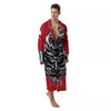 Warrior Japanese Samurai Print Men's Robe-grizzshop