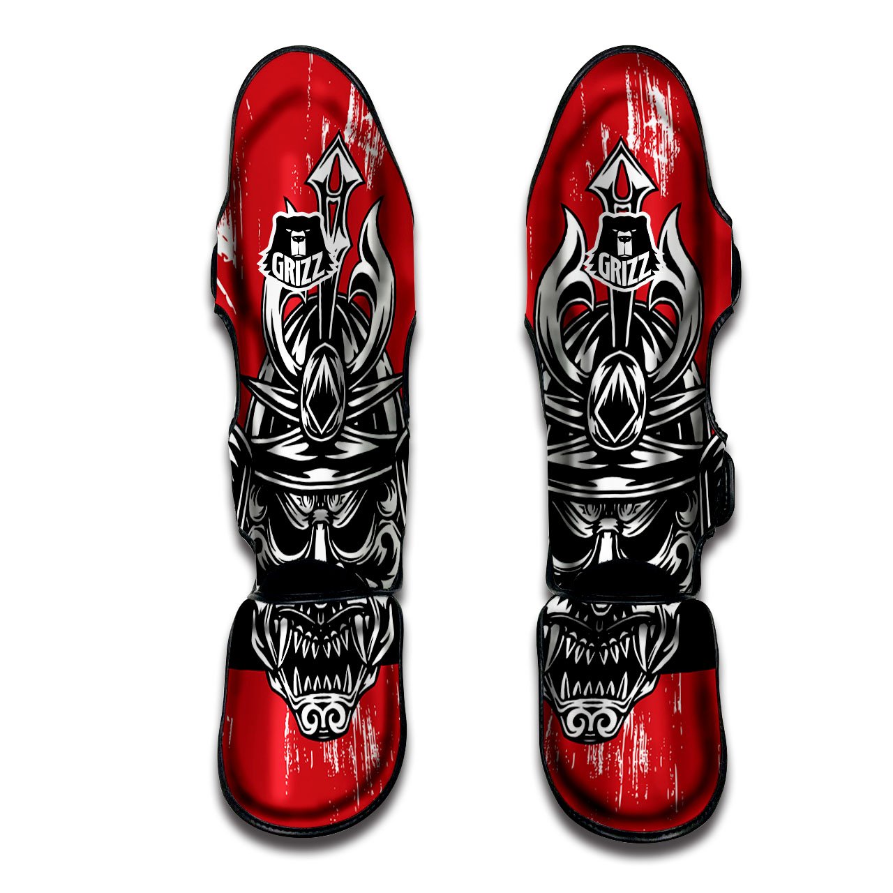 Warrior Japanese Samurai Print Muay Thai Shin Guards-grizzshop