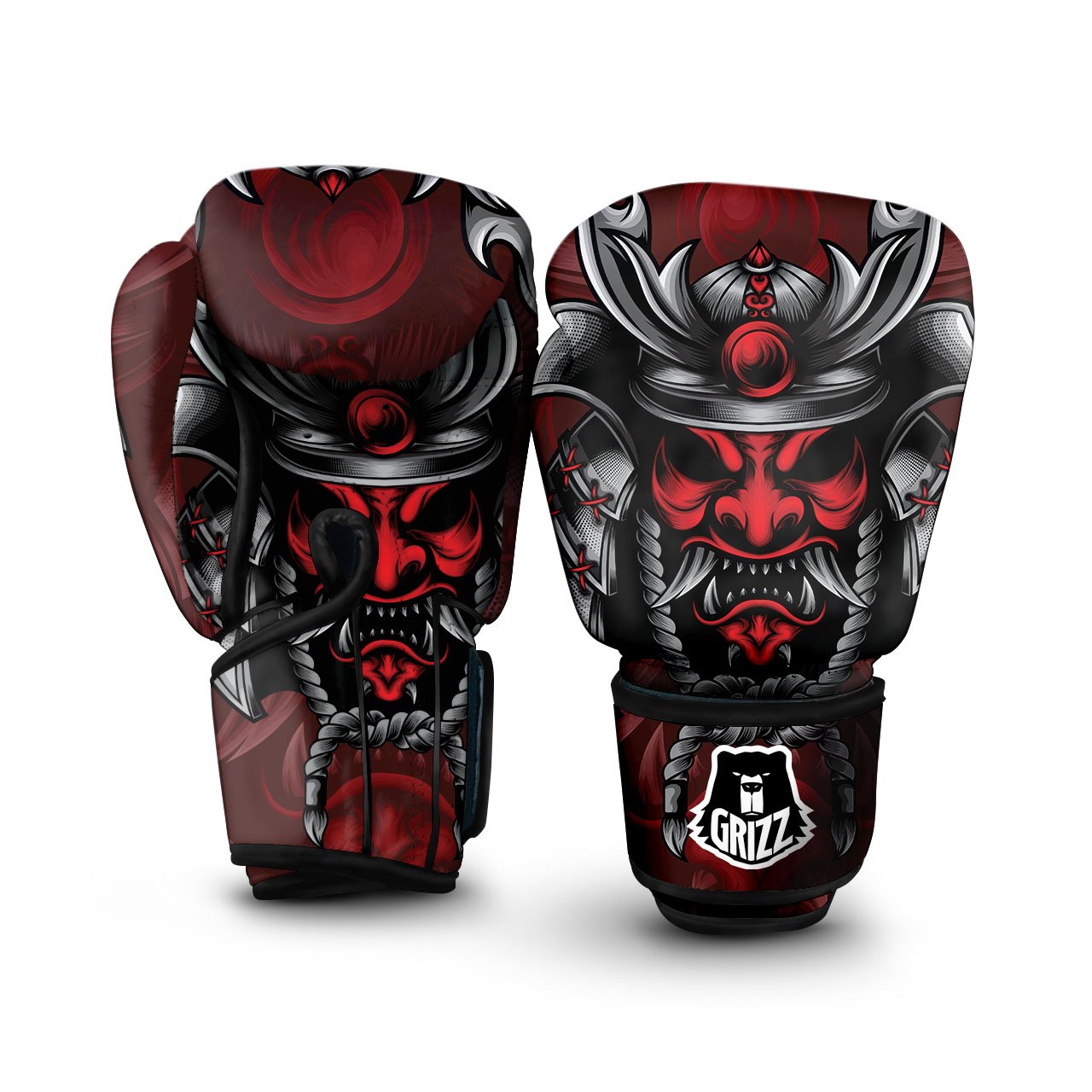 Warrior Mask Japanese Print Boxing Gloves-grizzshop