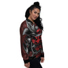 Warrior Mask Japanese Print Women's Bomber Jacket-grizzshop