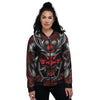 Warrior Mask Japanese Print Women's Bomber Jacket-grizzshop