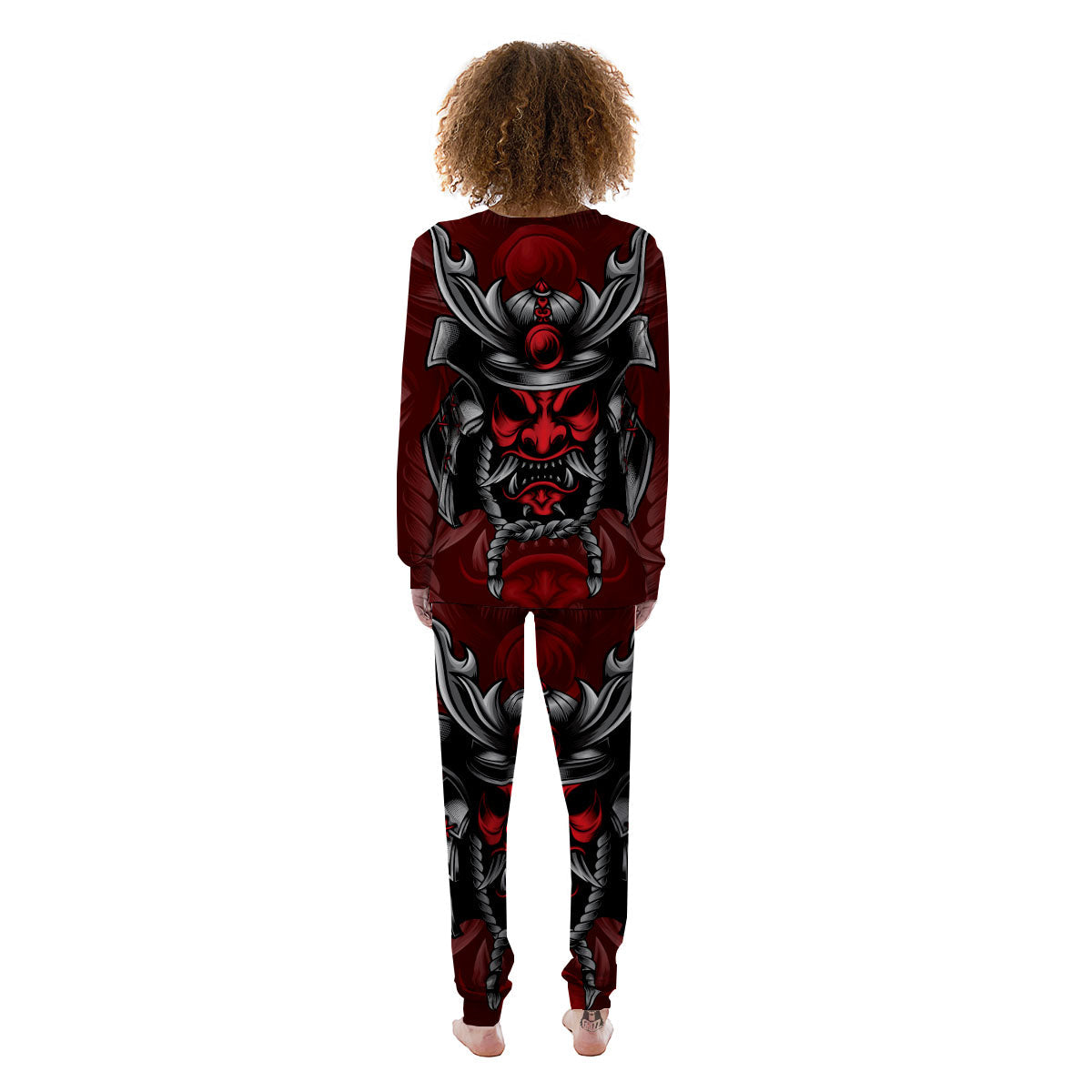 Warrior Mask Japanese Print Women's Pajamas-grizzshop