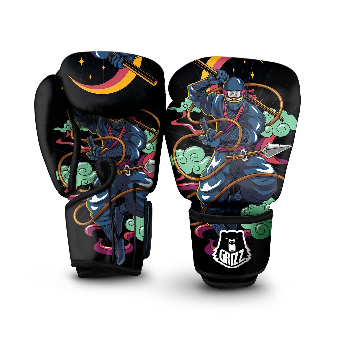 Warrior Ninja Print Boxing Gloves-grizzshop