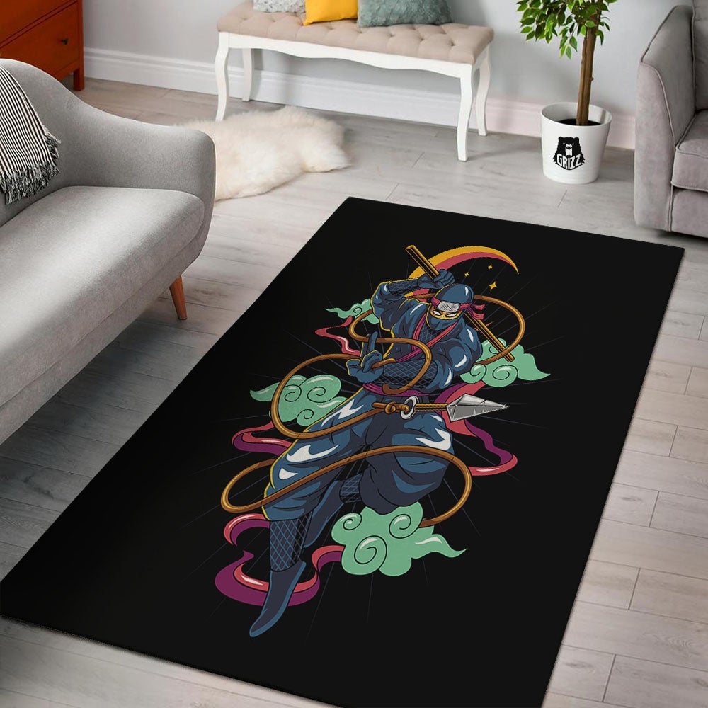 Warrior Ninja Print Floor Mat-grizzshop