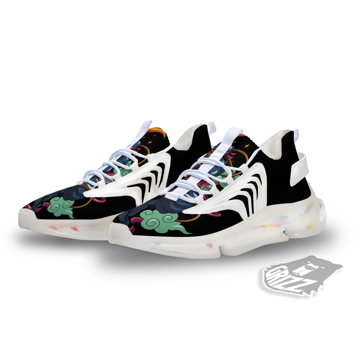 Warrior Ninja Print White Gym Shoes-grizzshop