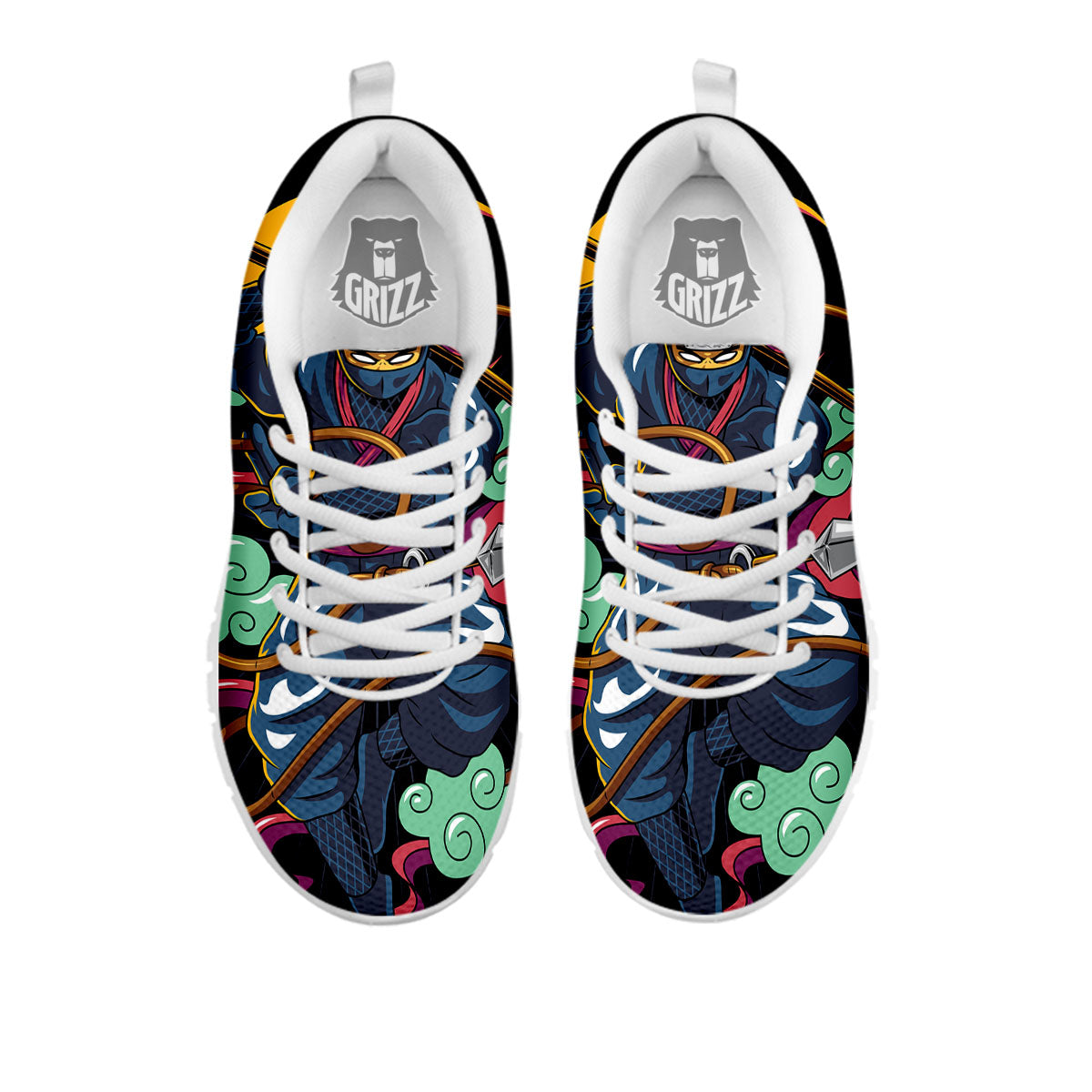 Warrior Ninja Print White Sneaker-grizzshop