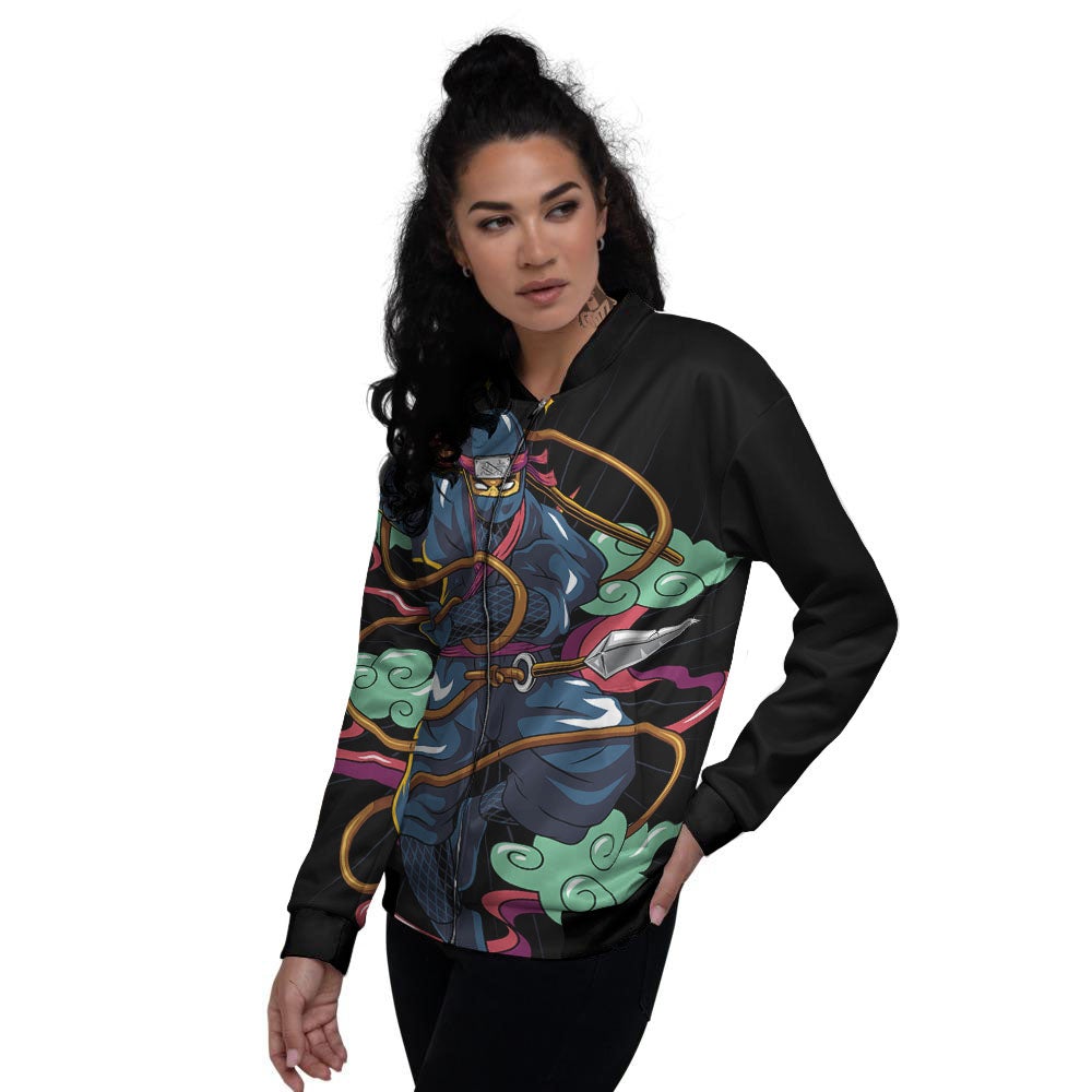 Warrior Ninja Print Women's Bomber Jacket-grizzshop