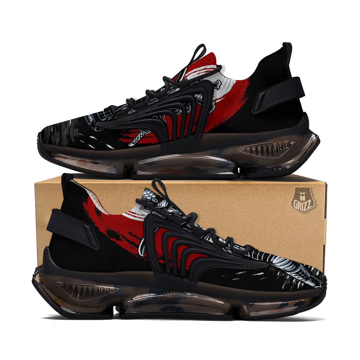 Warrior Samurai Dark Print Black Gym Shoes-grizzshop