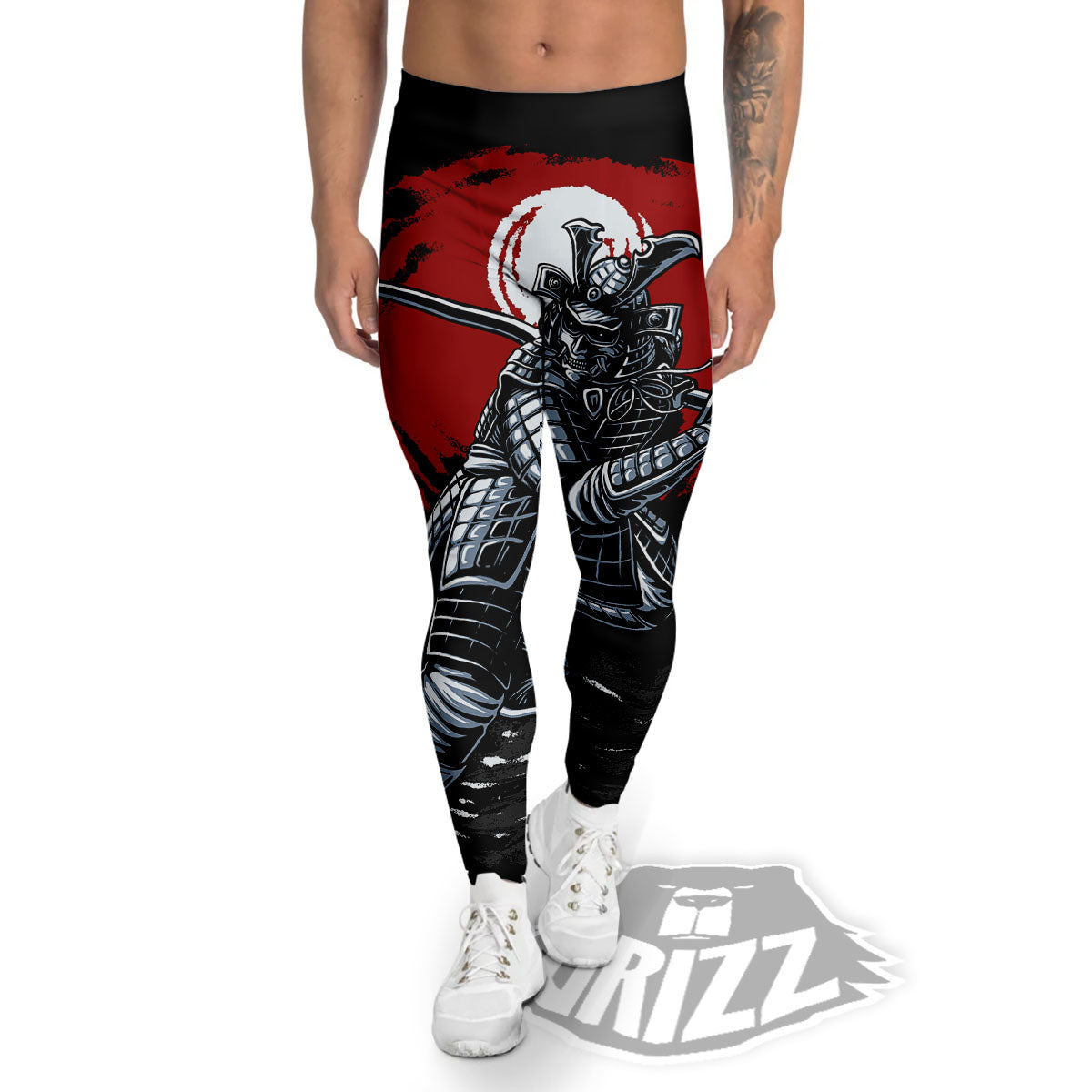 Warrior Samurai Dark Print Men's Leggings-grizzshop