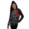 Warrior Samurai Dark Print Women's Bomber Jacket-grizzshop