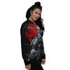 Warrior Samurai Dark Print Women's Bomber Jacket-grizzshop