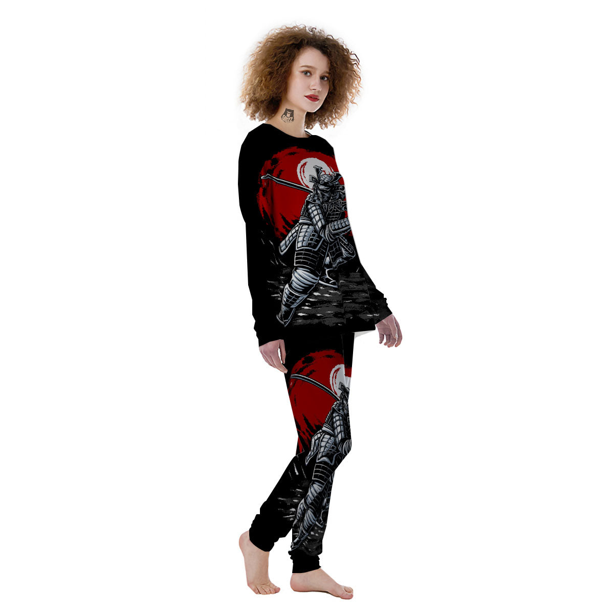 Warrior Samurai Dark Print Women's Pajamas-grizzshop