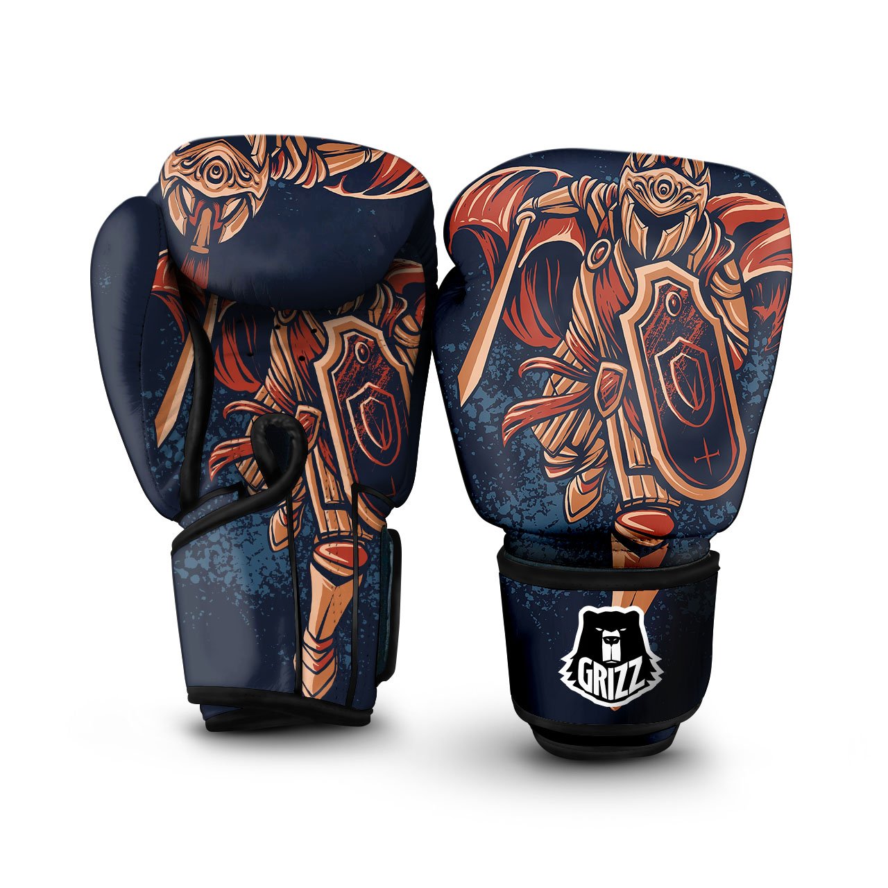Warrior Spartan Print Boxing Gloves-grizzshop