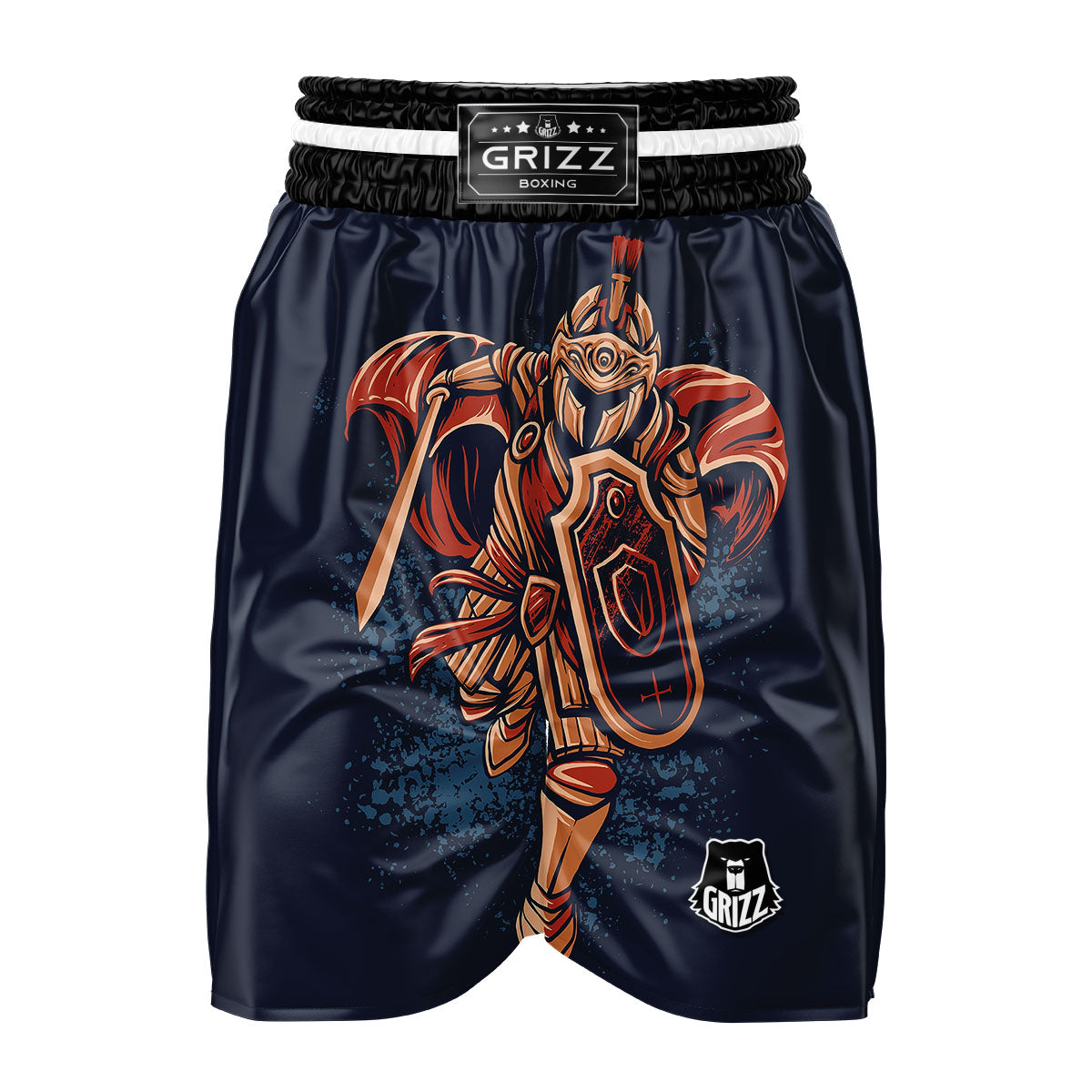 Warrior Spartan Print Boxing Shorts-grizzshop