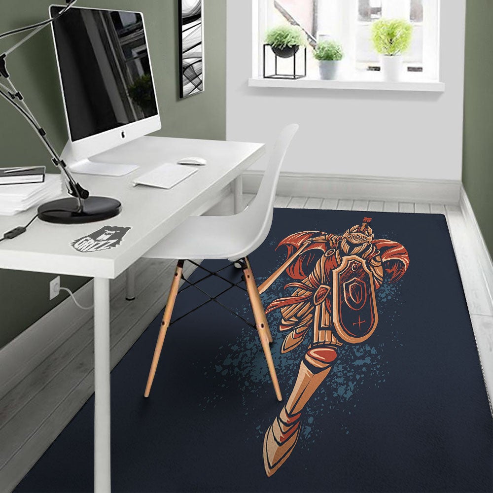 Warrior Spartan Print Floor Mat-grizzshop