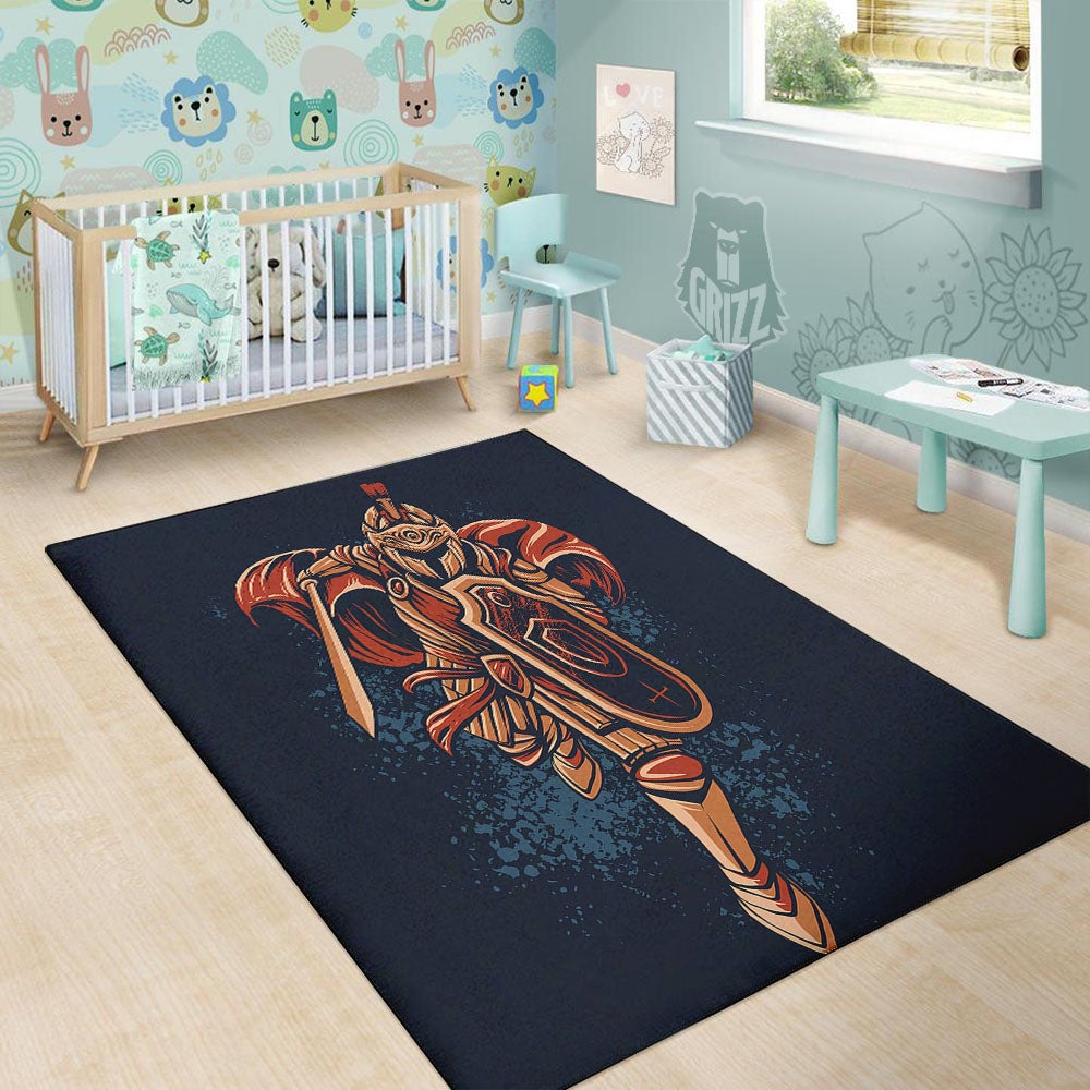 Warrior Spartan Print Floor Mat-grizzshop