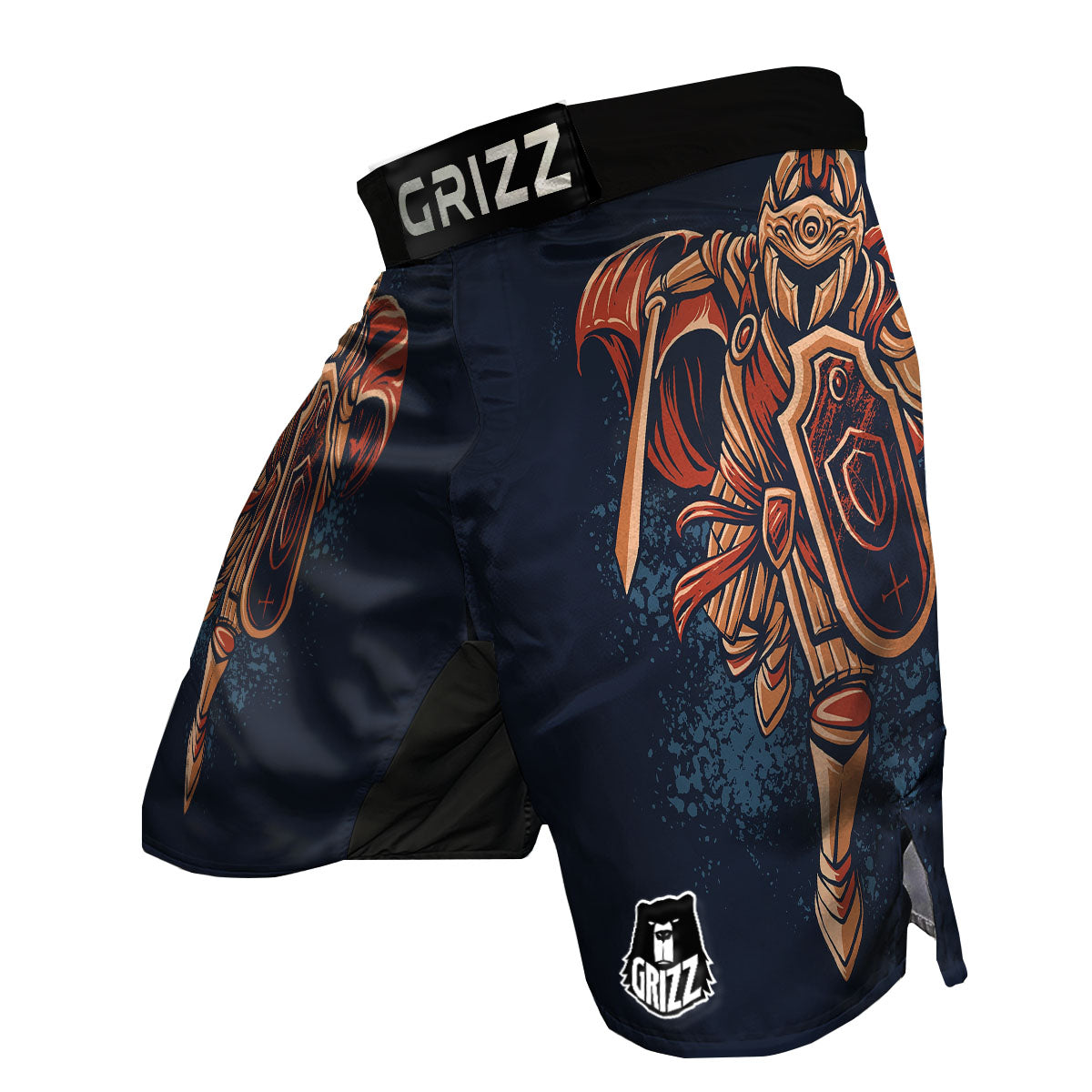 Warrior Spartan Print MMA Shorts-grizzshop