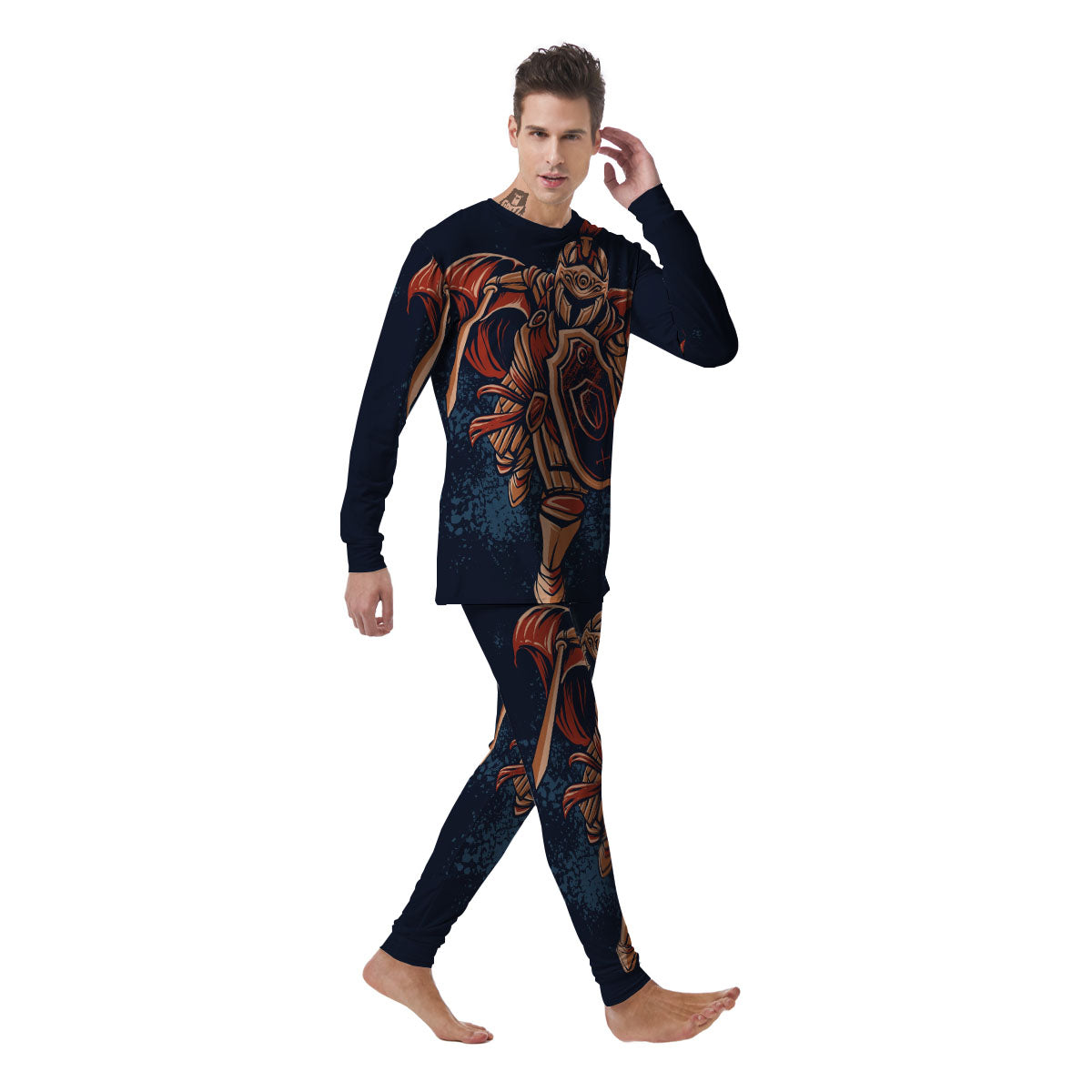 Warrior Spartan Print Men's Pajamas-grizzshop