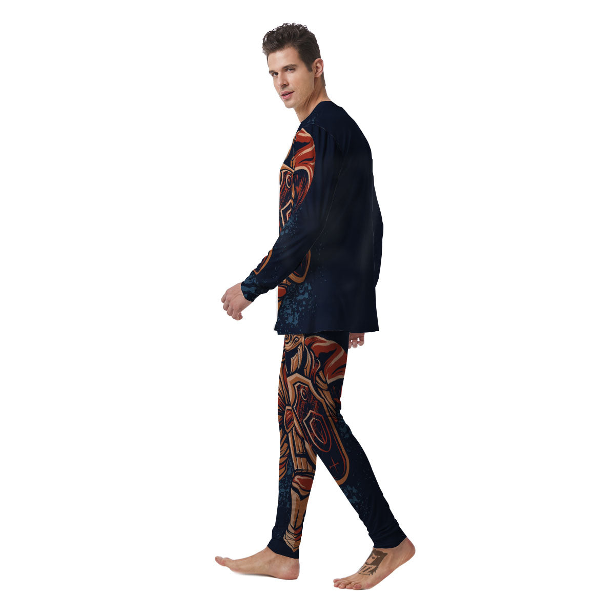 Warrior Spartan Print Men's Pajamas-grizzshop