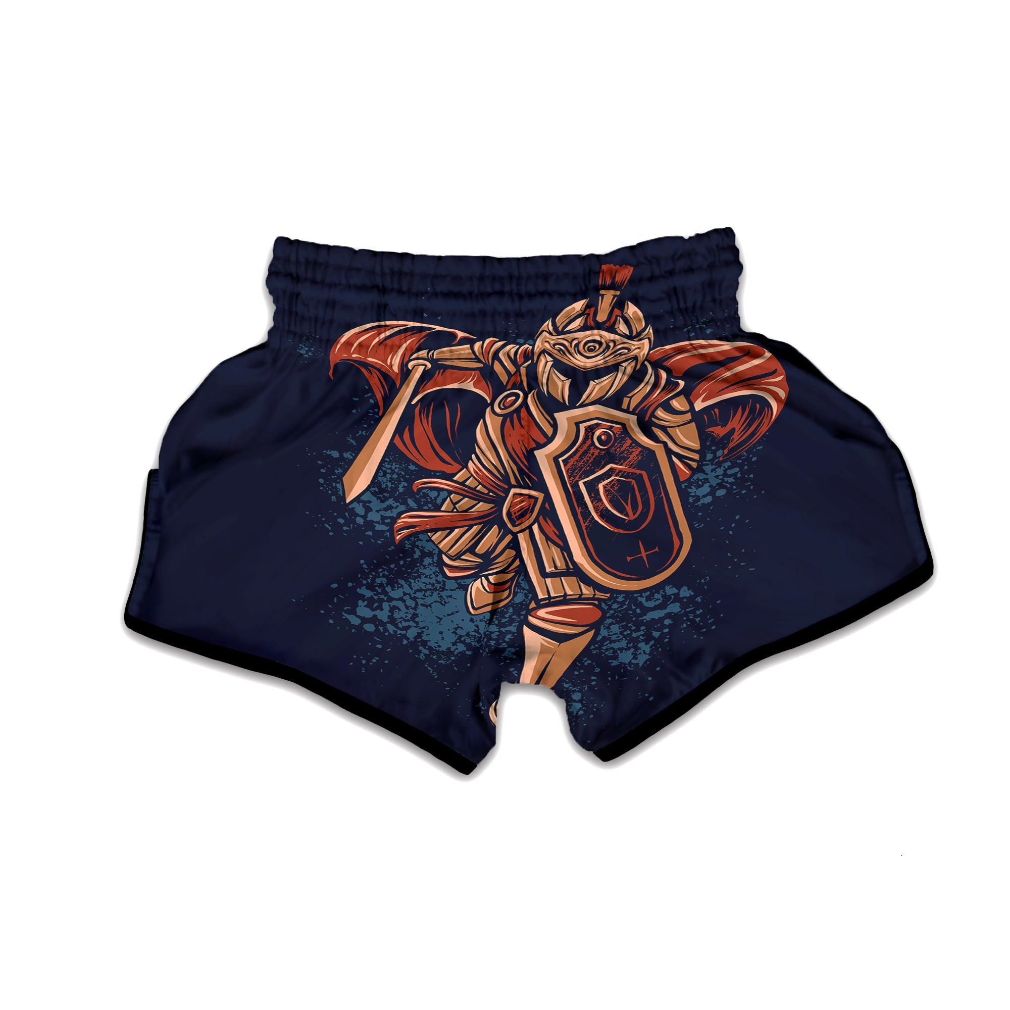 Warrior Spartan Print Muay Thai Boxing Shorts-grizzshop