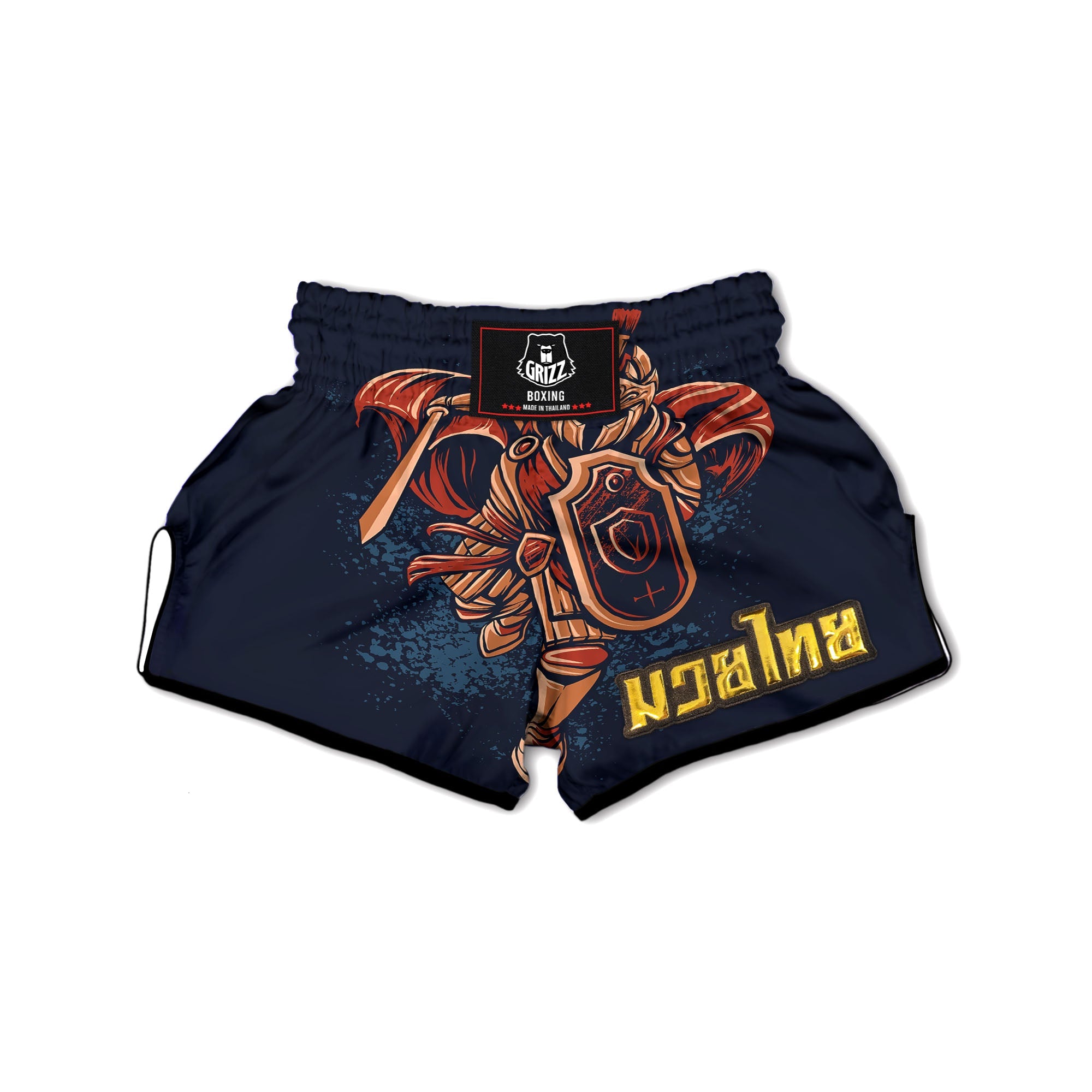Warrior Spartan Print Muay Thai Boxing Shorts-grizzshop