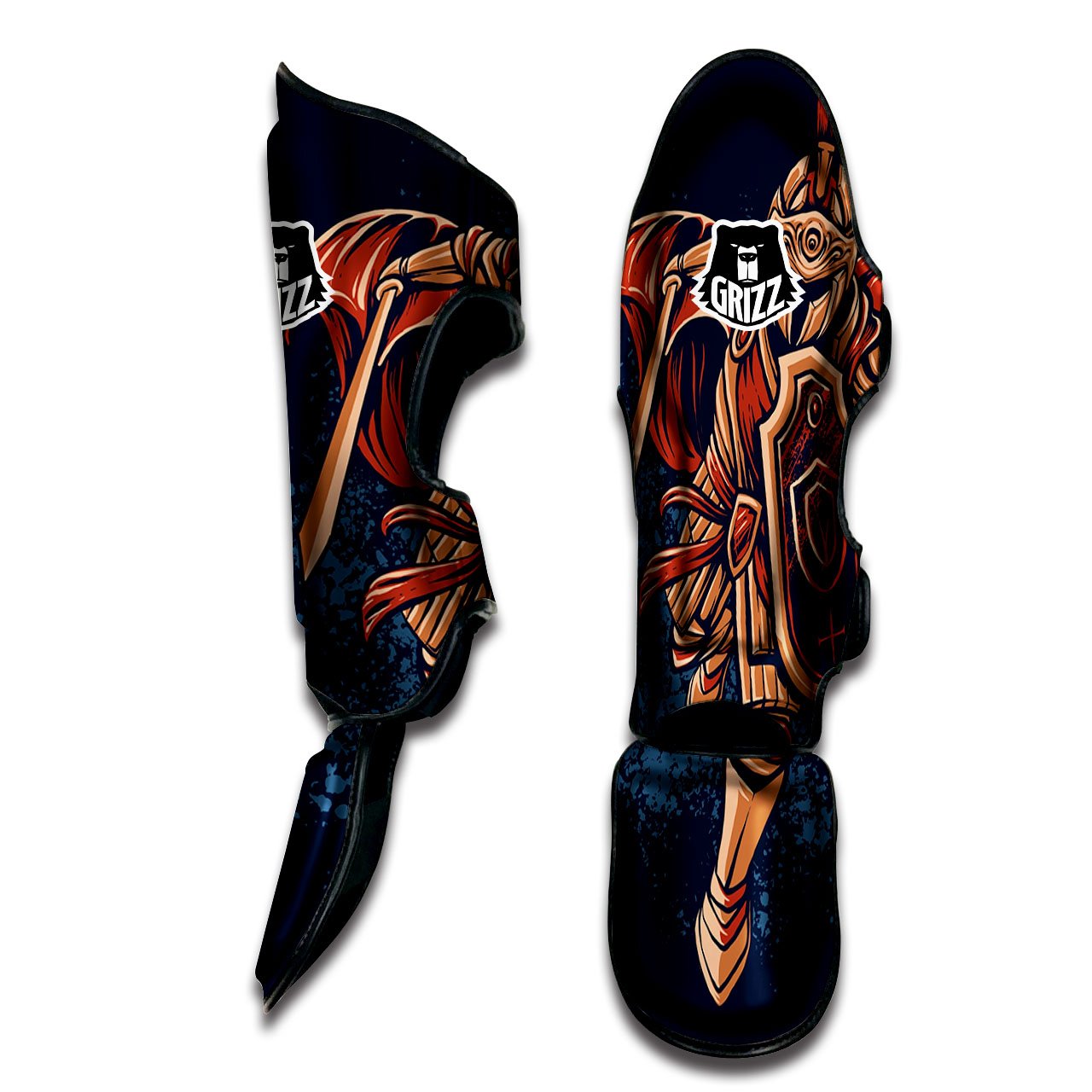 Warrior Spartan Print Muay Thai Shin Guards-grizzshop