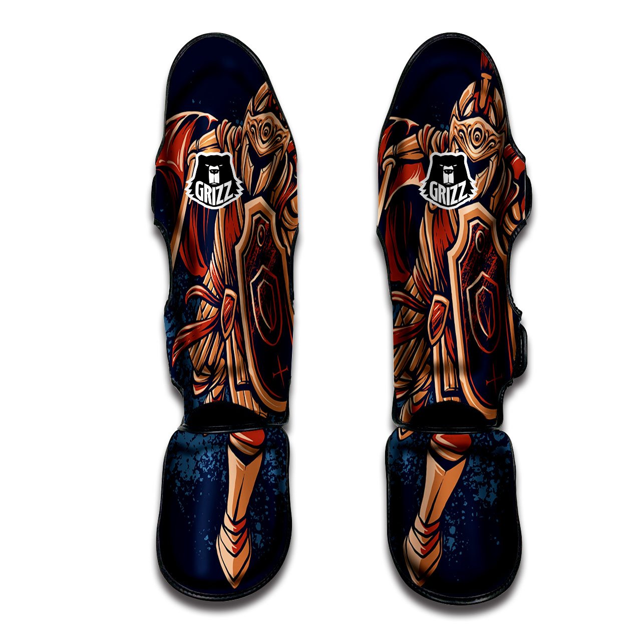 Warrior Spartan Print Muay Thai Shin Guards-grizzshop