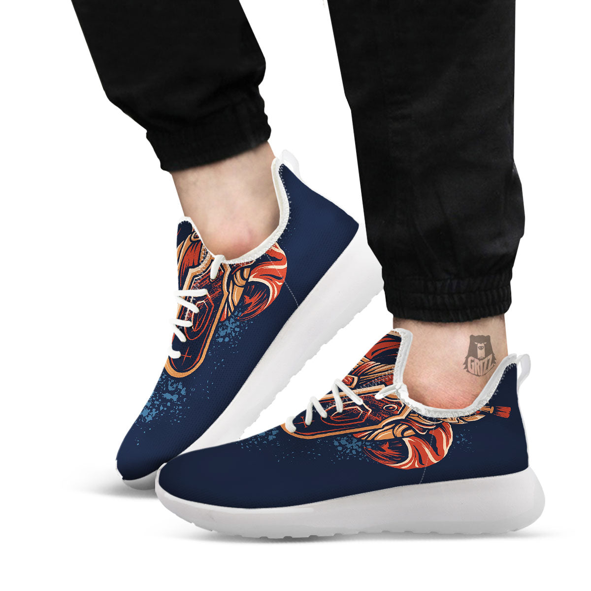 Warrior Spartan Print White Athletic Shoes-grizzshop