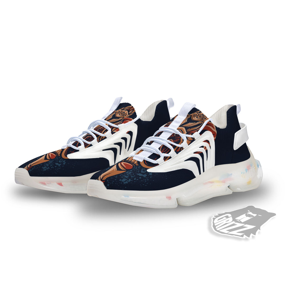 Warrior Spartan Print White Gym Shoes-grizzshop