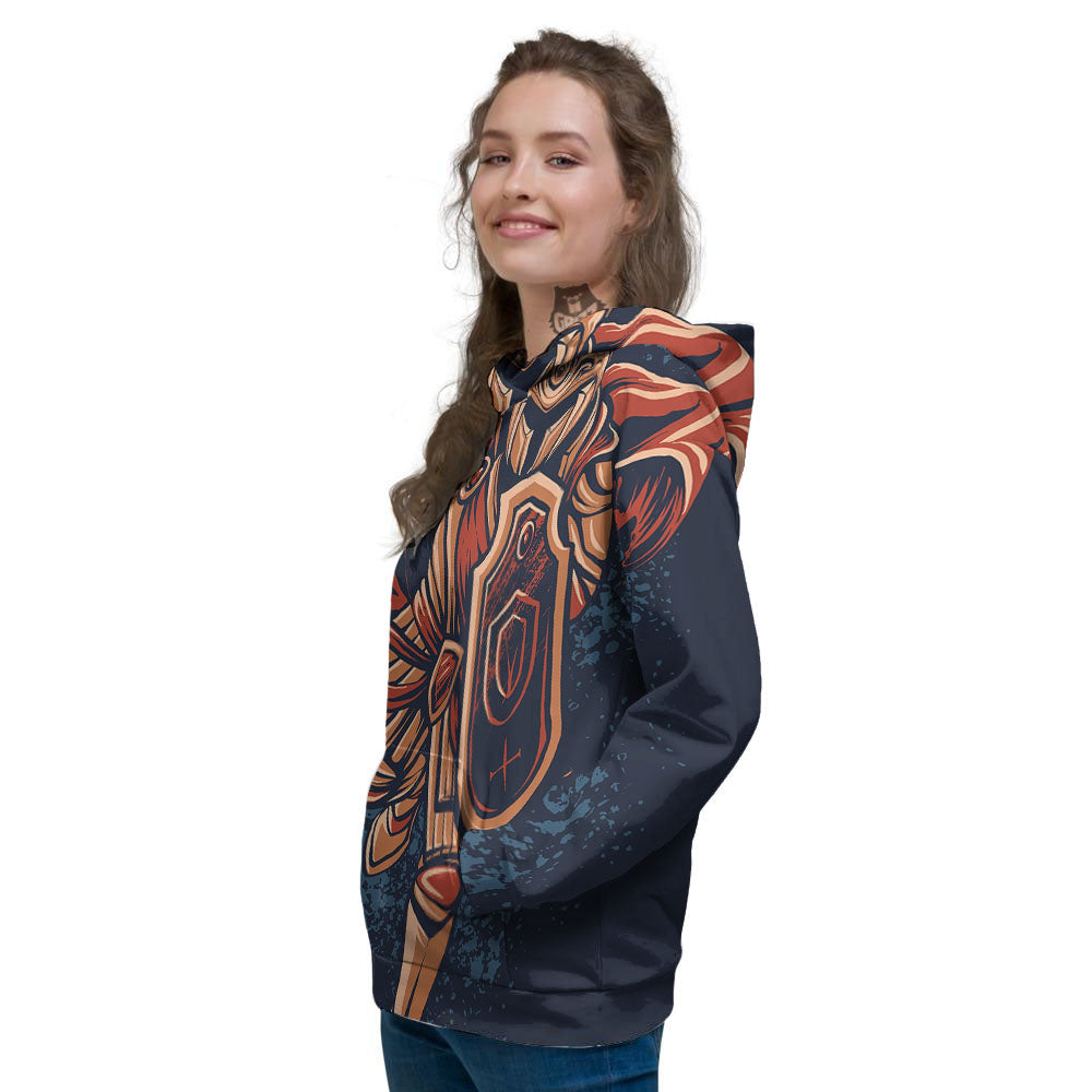 Warrior Spartan Print Women's Hoodie-grizzshop
