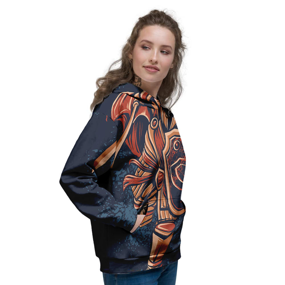 Warrior Spartan Print Women's Hoodie-grizzshop