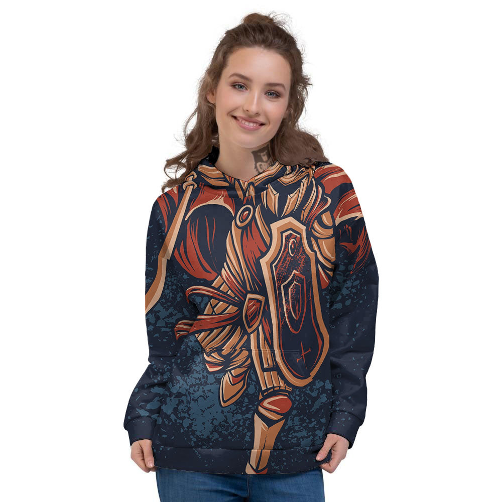 Warrior Spartan Print Women's Hoodie-grizzshop