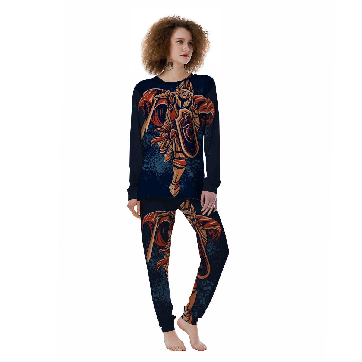 Warrior Spartan Print Women's Pajamas-grizzshop