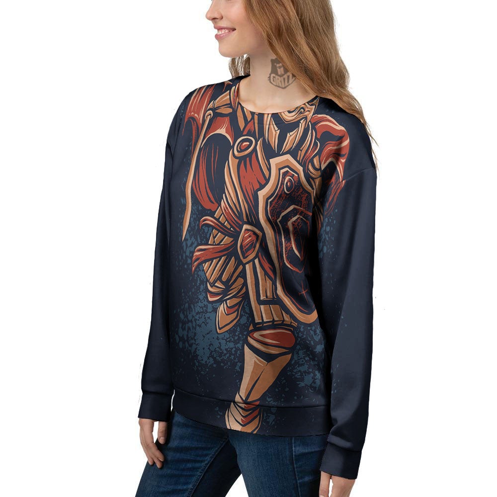 Warrior Spartan Print Women's Sweatshirt-grizzshop