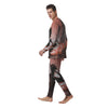 Warrior Sunset Samurai Print Men's Pajamas-grizzshop