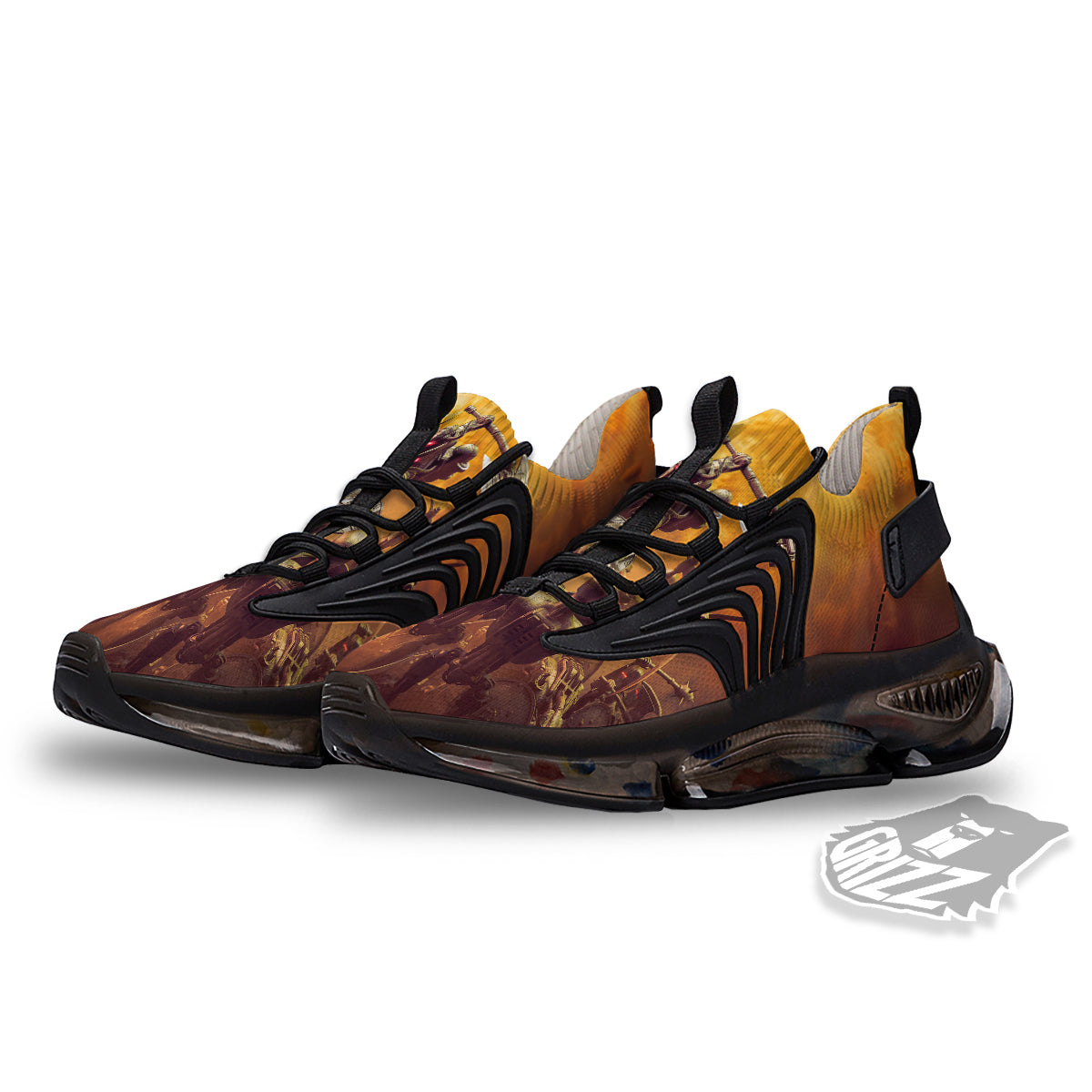 Warrior Viking Machine Print Black Gym Shoes-grizzshop