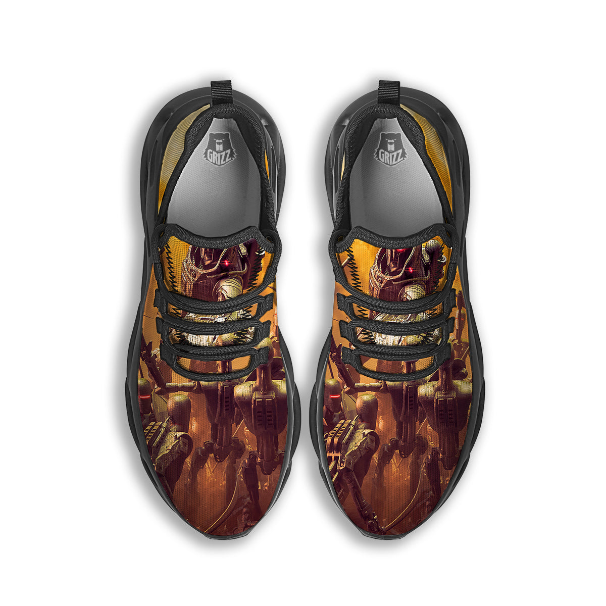 Warrior Viking Machine Print Black Running Shoes-grizzshop